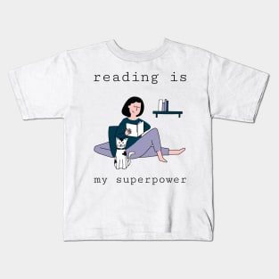 reading is my superpower Kids T-Shirt